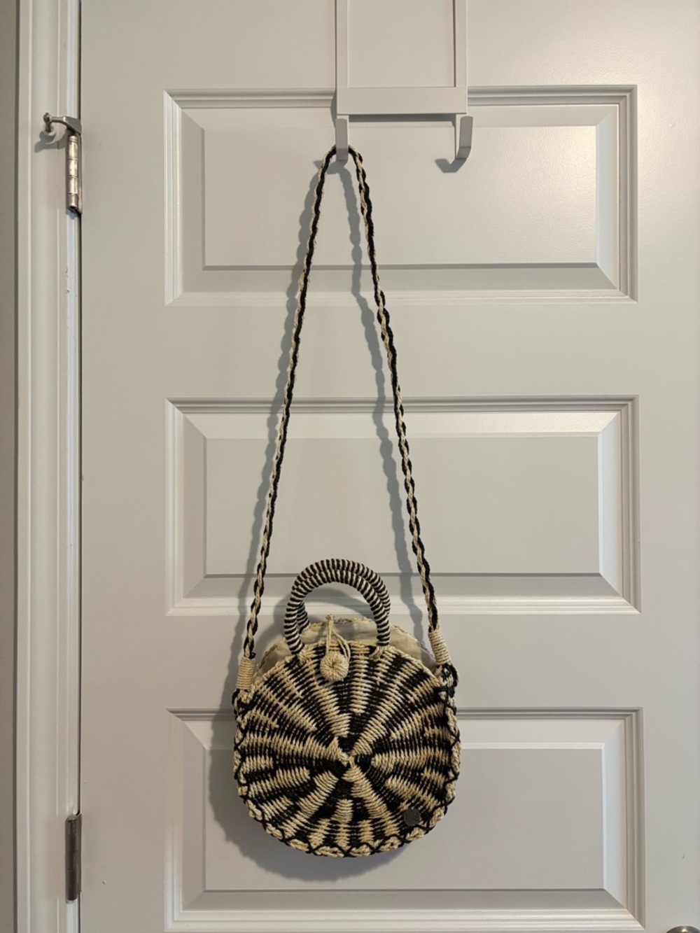 Billabong Black & Cream Woven Round Crossbody with Braided Strap